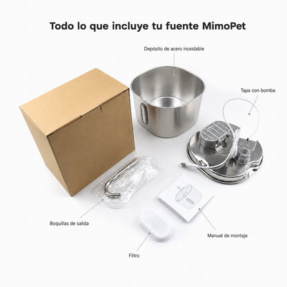 Fuente de Agua para Gatos Acero Inoxidable 2,2 L